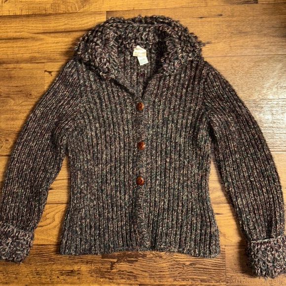 Krizia Maglia • Vtg • Medium • Italy • Purple/Green/Beige • Wool • Knit • Jacket - Picture 1 of 12